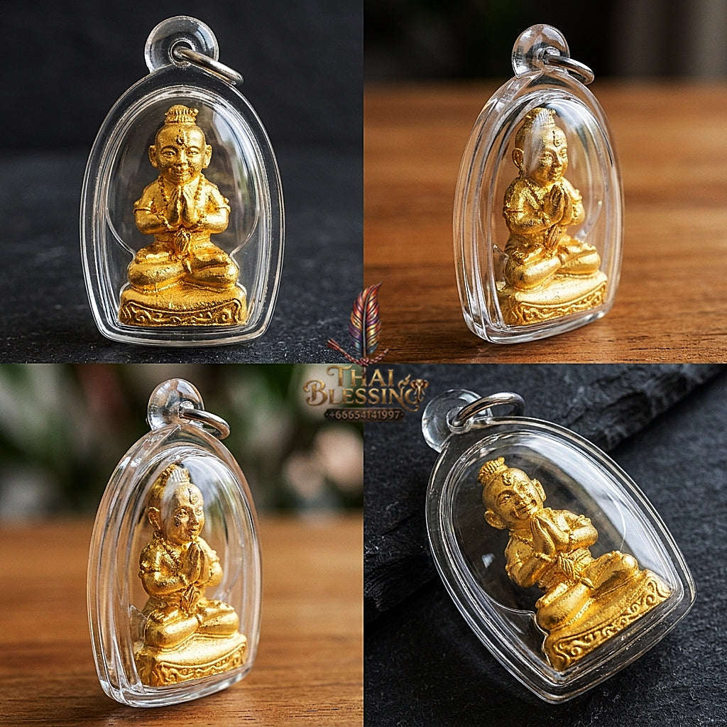 ✨ Kuman Phrai Sitthi Chok Nuea Samrit Chup Thong Gold-Plated Wealth-Drawing Phrai Child Spirit - Supreme Financial Prosperity, Commerce, & Infinite Sustenance Thai Blessing Co By RURUECHA