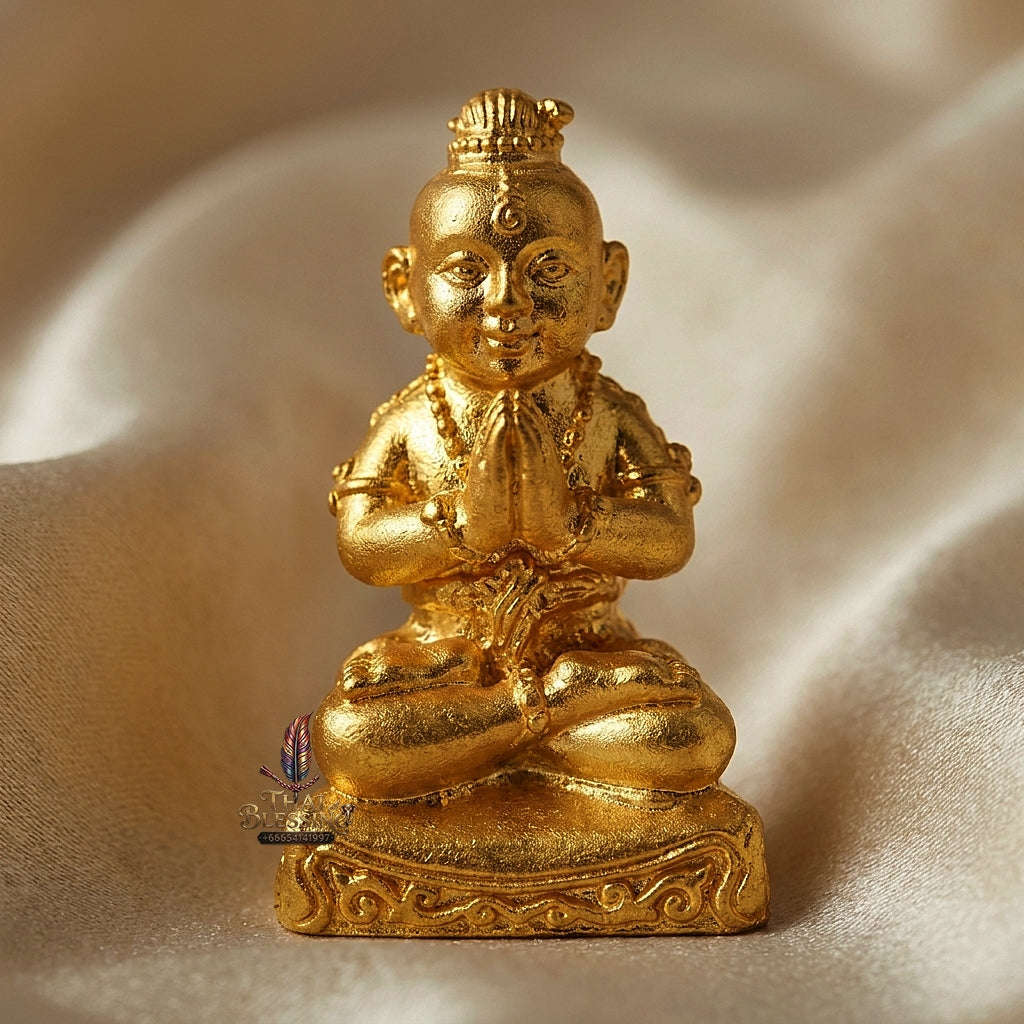 ✨ Kuman Phrai Sitthi Chok Nuea Samrit Chup Thong Gold-Plated Wealth-Drawing Phrai Child Spirit - Supreme Financial Prosperity, Commerce, & Infinite Sustenance Thai Blessing Co By RURUECHA