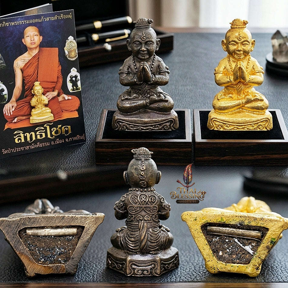 ✨ Kuman Phrai Sitthi Chok Nuea Samrit Rom Dam Wealth-Drawing Phrai Child Spirit - Supreme Financial Prosperity, Commerce, & Infinite Sustenance Thai Blessing Co By RURUECHA