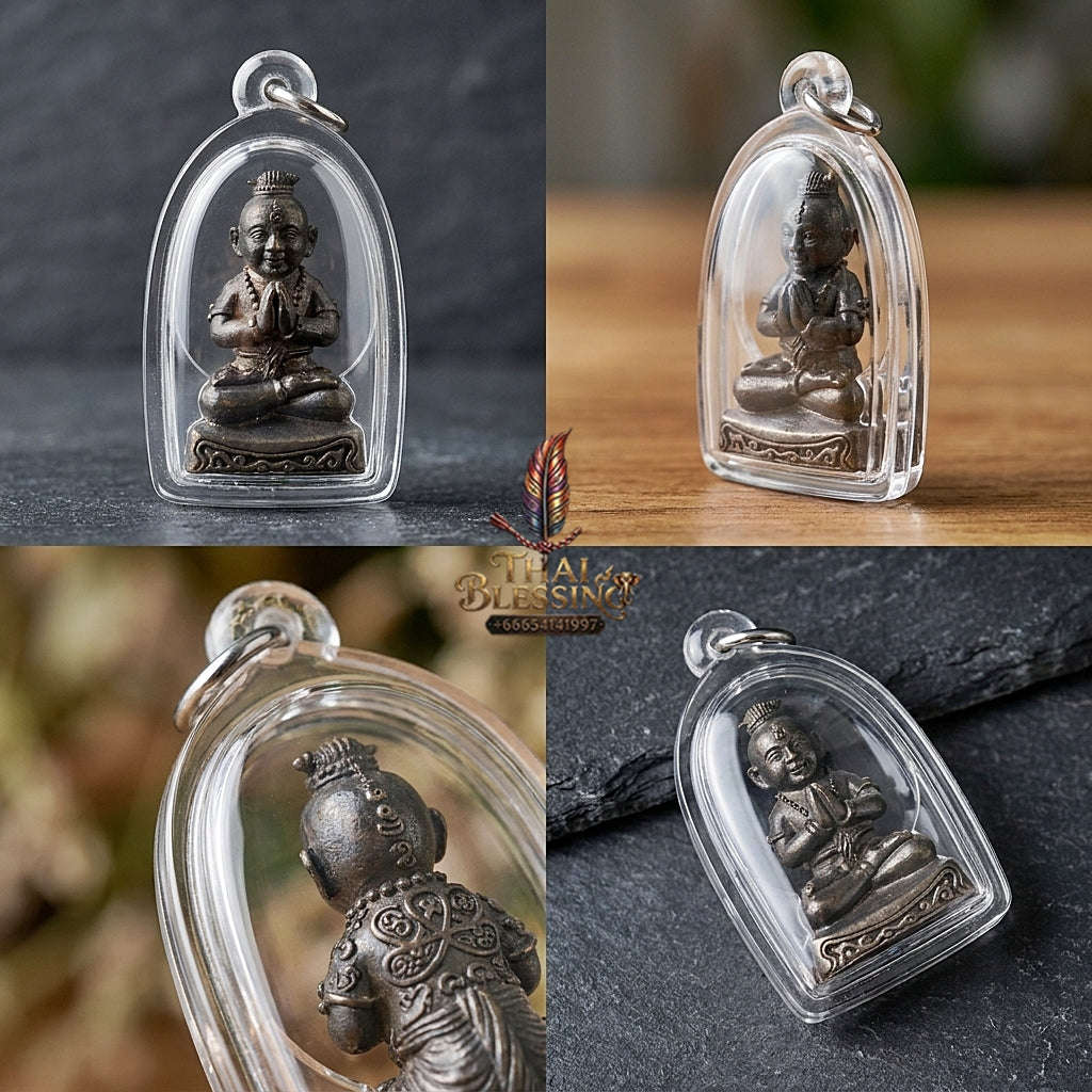 ✨ Kuman Phrai Sitthi Chok Nuea Samrit Rom Dam Wealth-Drawing Phrai Child Spirit - Supreme Financial Prosperity, Commerce, & Infinite Sustenance Thai Blessing Co By RURUECHA