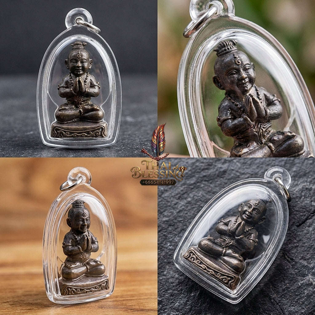 ✨ Kuman Phrai Sitthi Chok Nuea Samrit Rom Dam Wealth-Drawing Phrai Child Spirit - Supreme Financial Prosperity, Commerce, & Infinite Sustenance Thai Blessing Co By RURUECHA