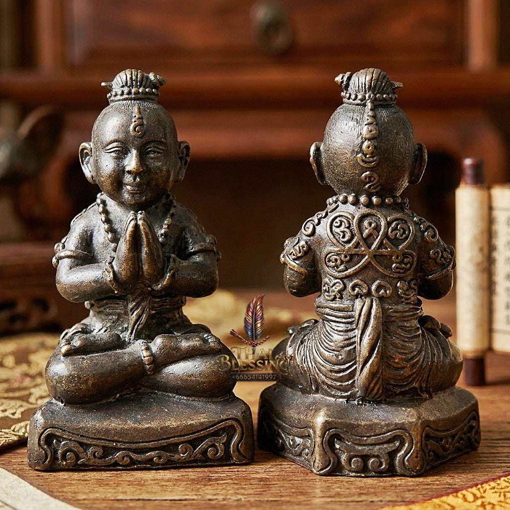 ✨ Kuman Phrai Sitthi Chok Nuea Samrit Rom Dam Wealth-Drawing Phrai Child Spirit - Supreme Financial Prosperity, Commerce, & Infinite Sustenance Thai Blessing Co By RURUECHA