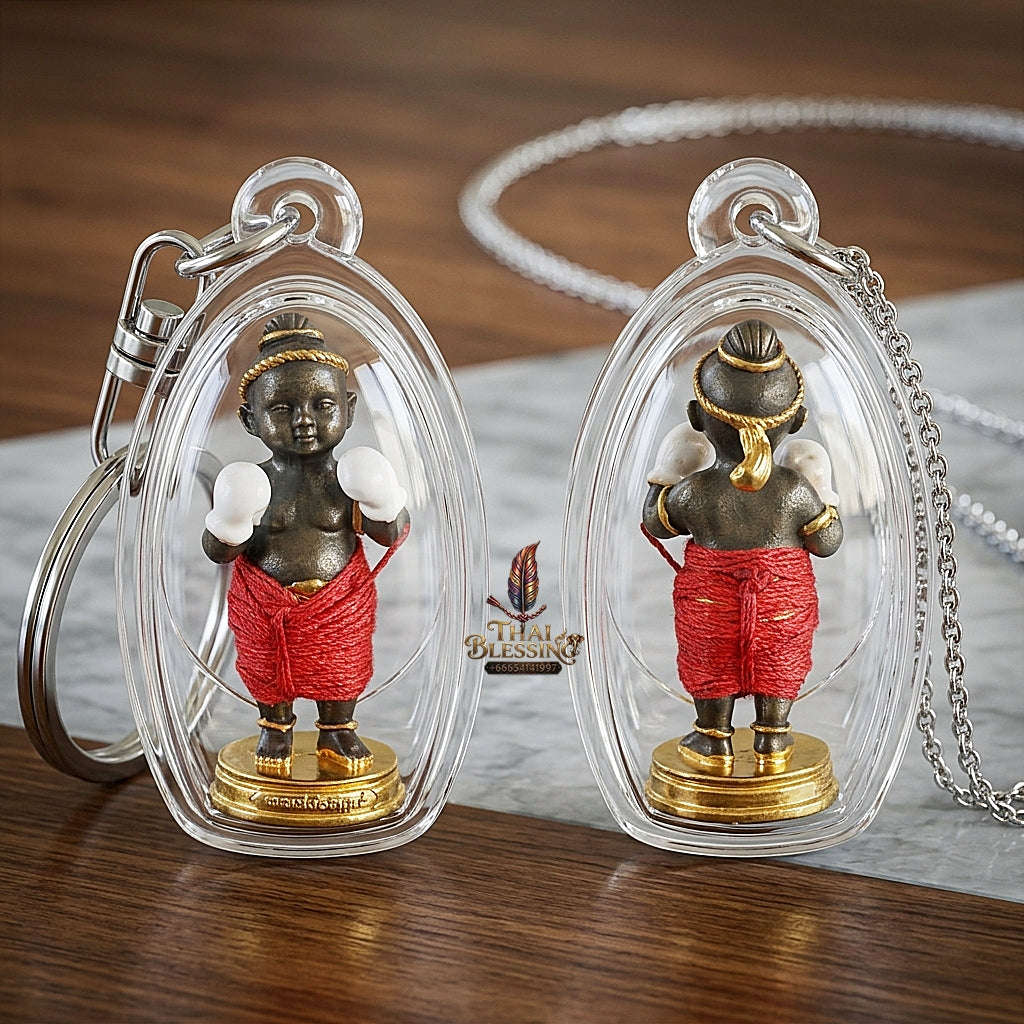 ✨ Kuman Setthi Faet Siam Chok Muai Nuea Khan Long Hin (Master-Grade Siamese Twin Millionaire Boxer Kuman Thong - Bell-Metal Bronze Wealth, Speculative Luck, & Business Triumph