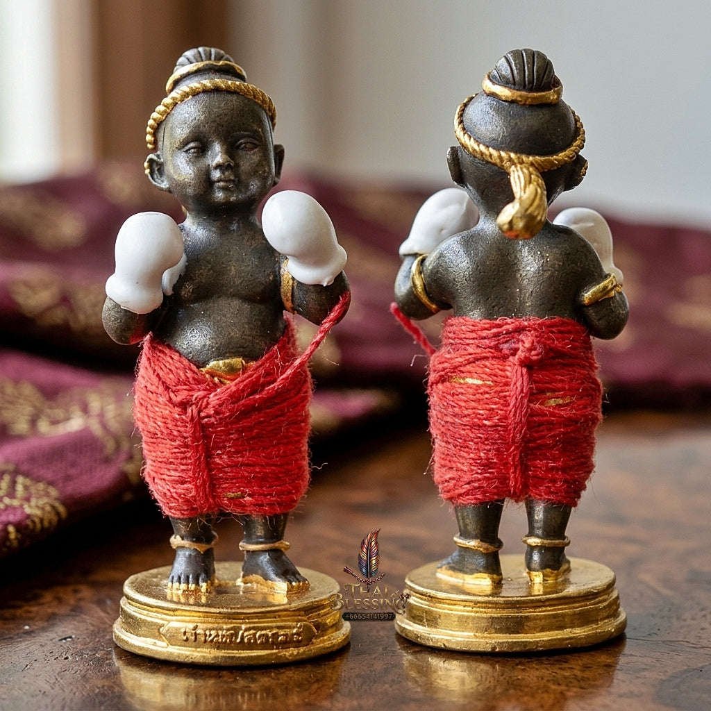 ✨ Kuman Setthi Faet Siam Chok Muai Nuea Khan Long Hin (Master-Grade Siamese Twin Millionaire Boxer Kuman Thong - Bell-Metal Bronze Wealth, Speculative Luck, & Business Triumph
