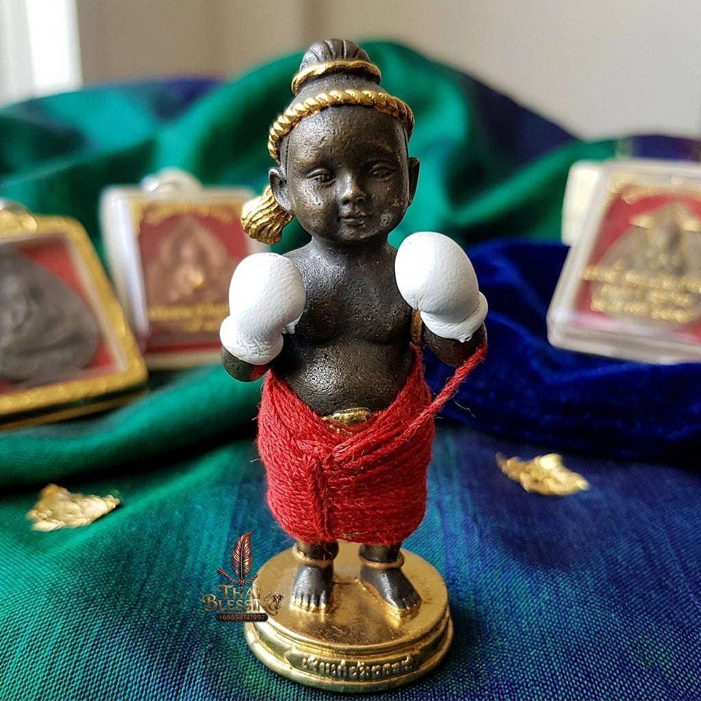 ✨ Kuman Setthi Faet Siam Chok Muai Nuea Khan Long Hin (Master-Grade Siamese Twin Millionaire Boxer Kuman Thong - Bell-Metal Bronze Wealth, Speculative Luck, & Business Triumph
