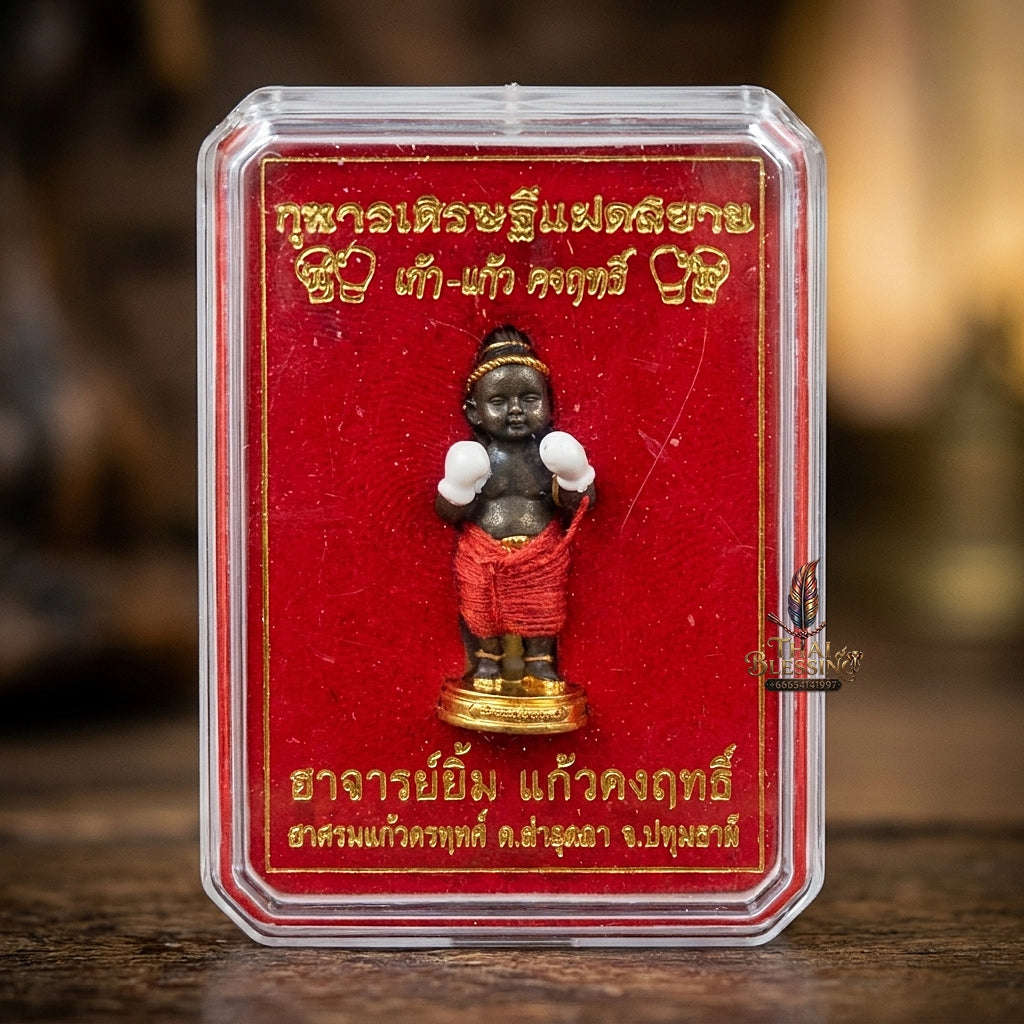 ✨ Kuman Setthi Faet Siam Chok Muai Nuea Khan Long Hin (Master-Grade Siamese Twin Millionaire Boxer Kuman Thong - Bell-Metal Bronze Wealth, Speculative Luck, & Business Triumph
