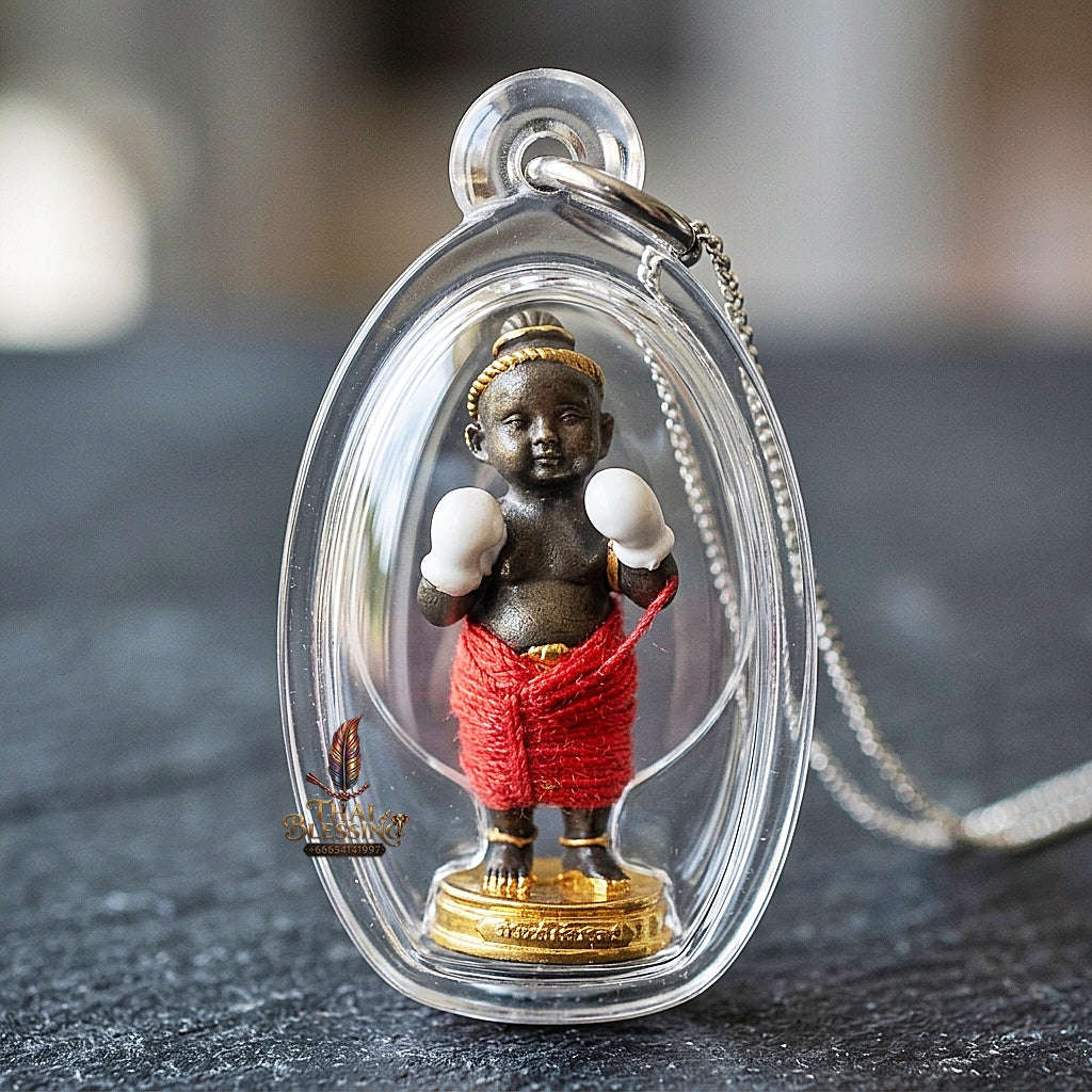 ✨ Kuman Setthi Faet Siam Chok Muai Nuea Khan Long Hin (Master-Grade Siamese Twin Millionaire Boxer Kuman Thong - Bell-Metal Bronze Wealth, Speculative Luck, & Business Triumph