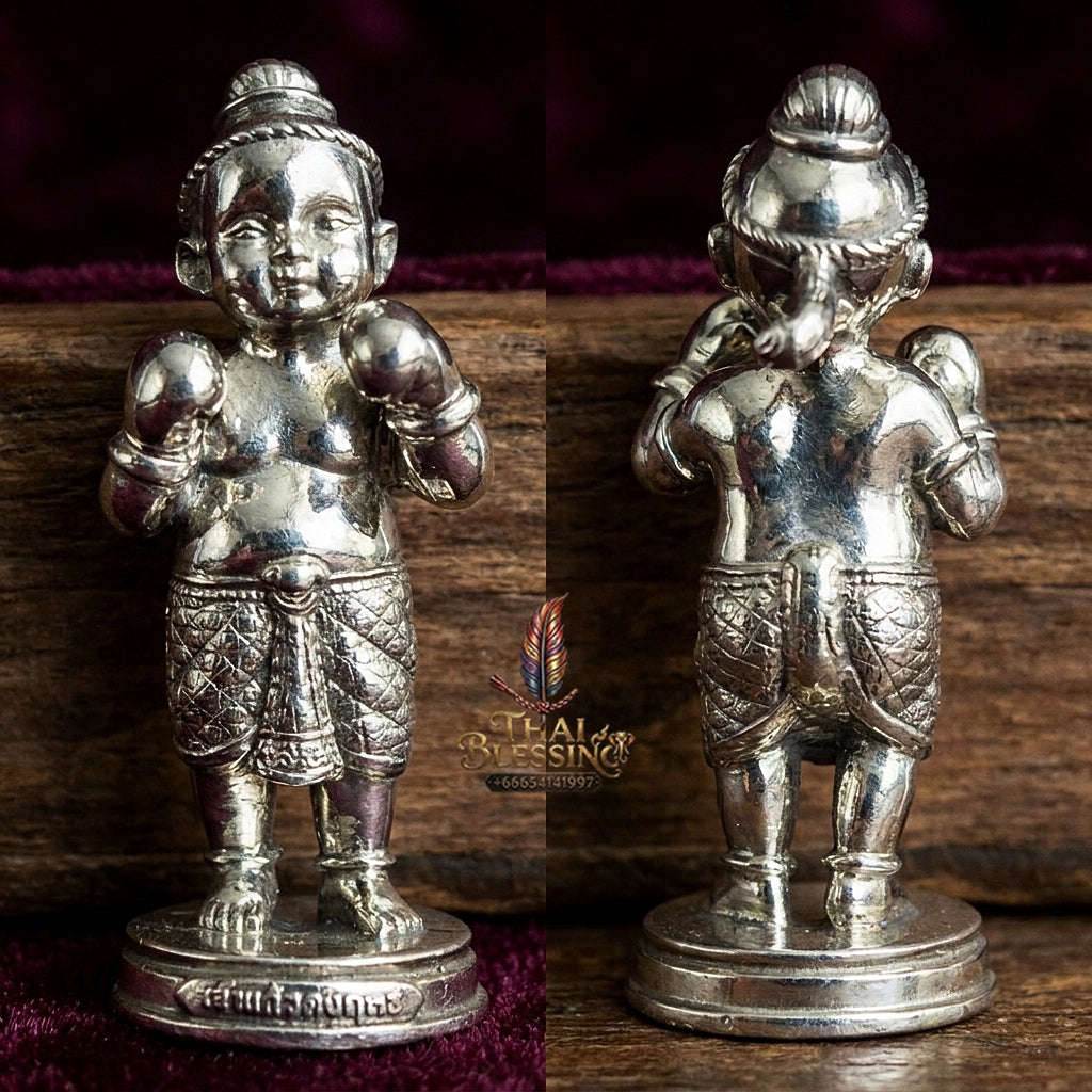 ✨ Kuman Setthi Faet Siam Chok Muai Nuea Thong Khao (Master-Grade Siamese Twin Millionaire Boxer Kuman Thong - White Bronze Wealth, Speculative Luck, & Business Triumph Thai Blessing Co By RURUECHA