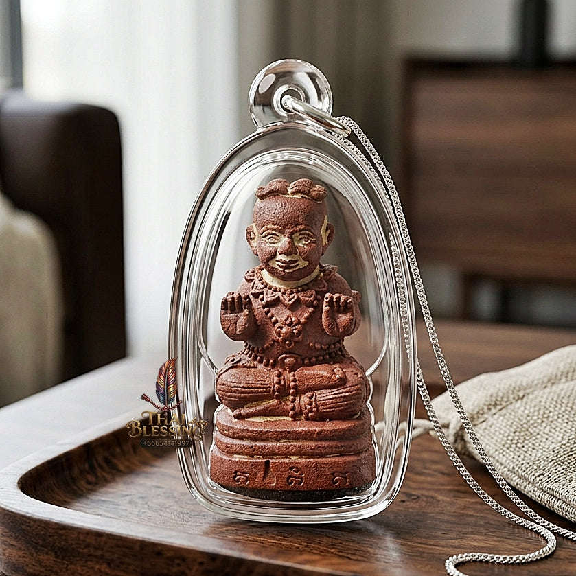 ✨ Kuman Thong Nuea Chanuan Special-Filled Kuman Thong Effigy with Silver Takrut - Supreme Wealth, Child Spirit Companion, & Business Luck