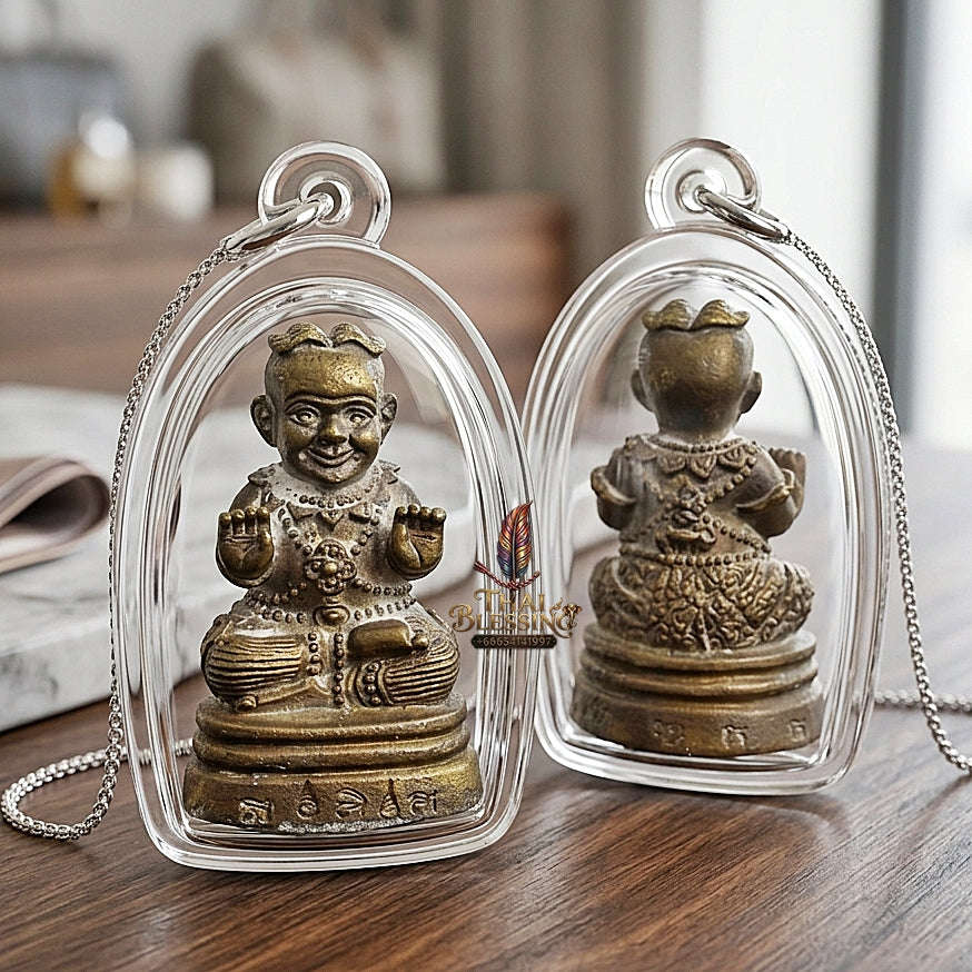 ✨ Kuman Thong Nuea Chanuan Ud Phiset 2Takrut Special-Filled Kuman Thong Effigy - Supreme Wealth, Child Spirit Companion, & Business Luck