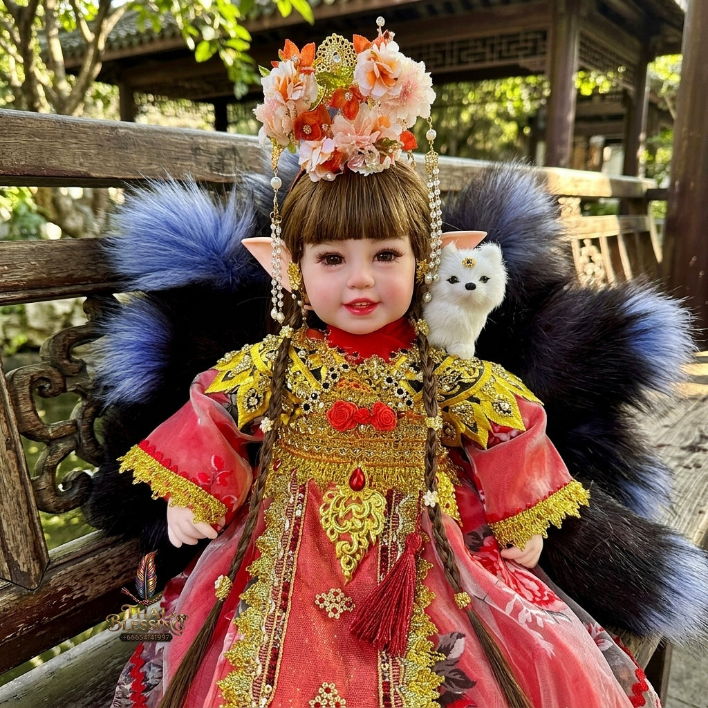 Authentic Thai 22-Inch Handmade Fantasy Kumaree Look Thep Spirit Child Doll - for Extreme Metta Charm, Business Wealth & Luck