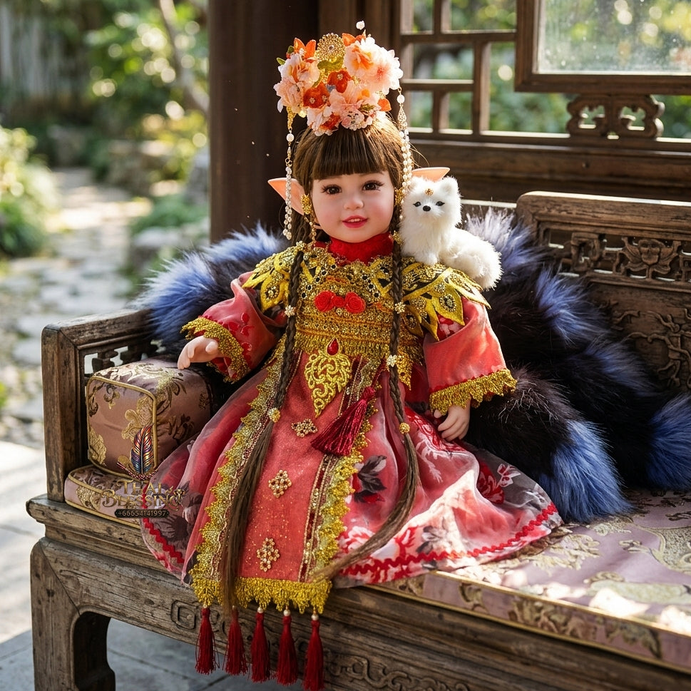 Authentic Thai 22-Inch Handmade Fantasy Kumaree Look Thep Spirit Child Doll - for Extreme Metta Charm, Business Wealth & Luck