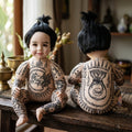 Authentic Thai Kuman Thong Look Thep Male Spirit Child Doll - Topknot Hair Edition with Hand-Inscribed Full-Body Sacred Yantra Inscriptions, 9-Tailed Fox & Money Bag Yantras for Extreme Business Wealth, Luck & Prosperity