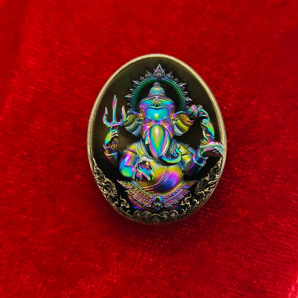 Authentic Thai Ganesh Lucky Charm - Colorful Kumpati Edition for Prosperity and Good Fortune