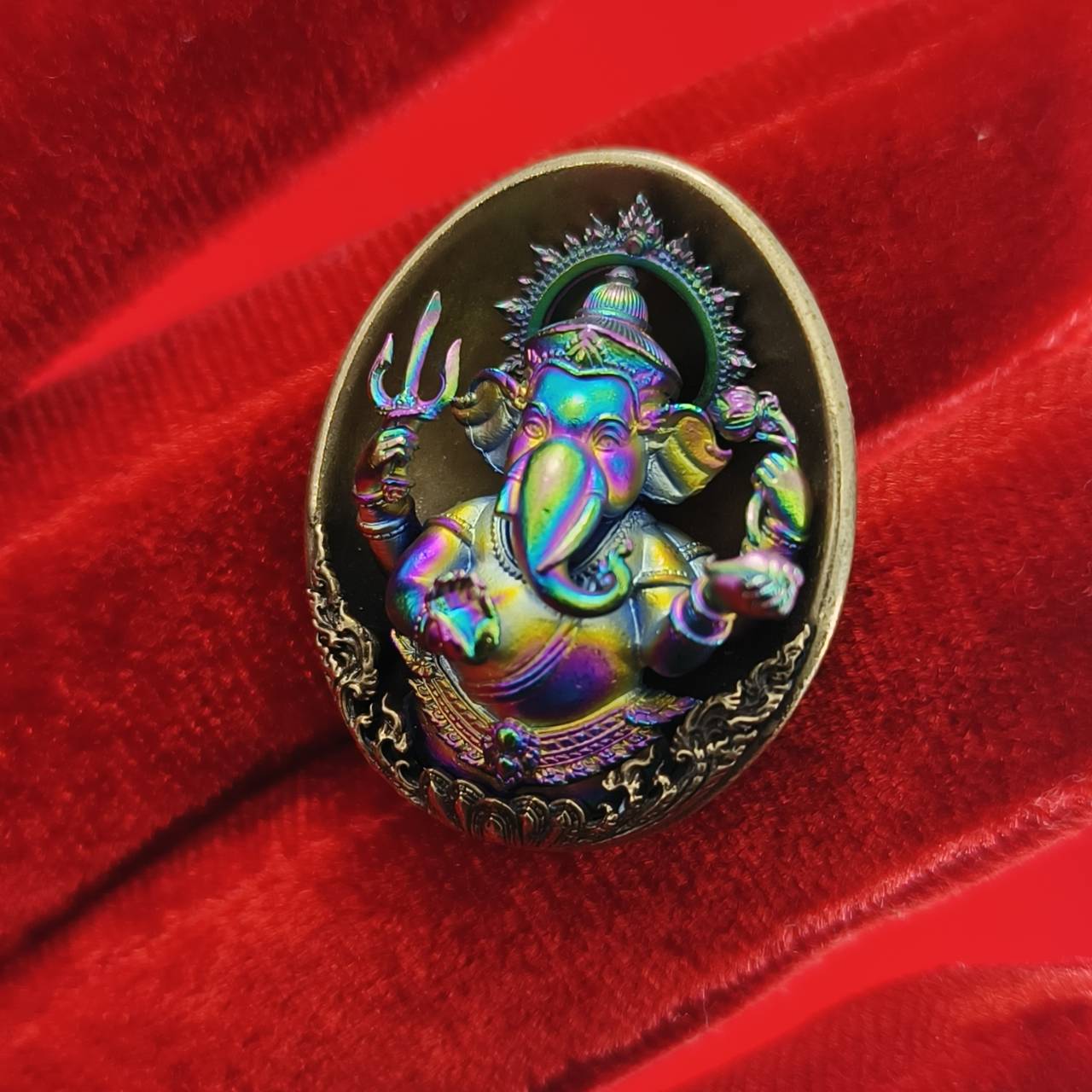 Authentic Thai Ganesh Lucky Charm - Colorful Kumpati Edition for Prosperity and Good Fortune