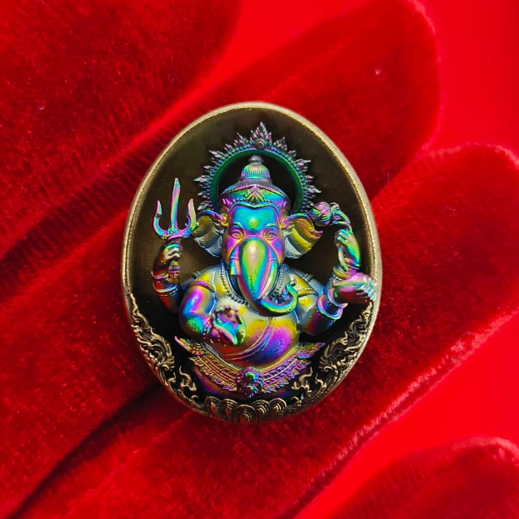 Authentic Thai Ganesh Lucky Charm - Colorful Kumpati Edition for Prosperity and Good Fortune Default Title