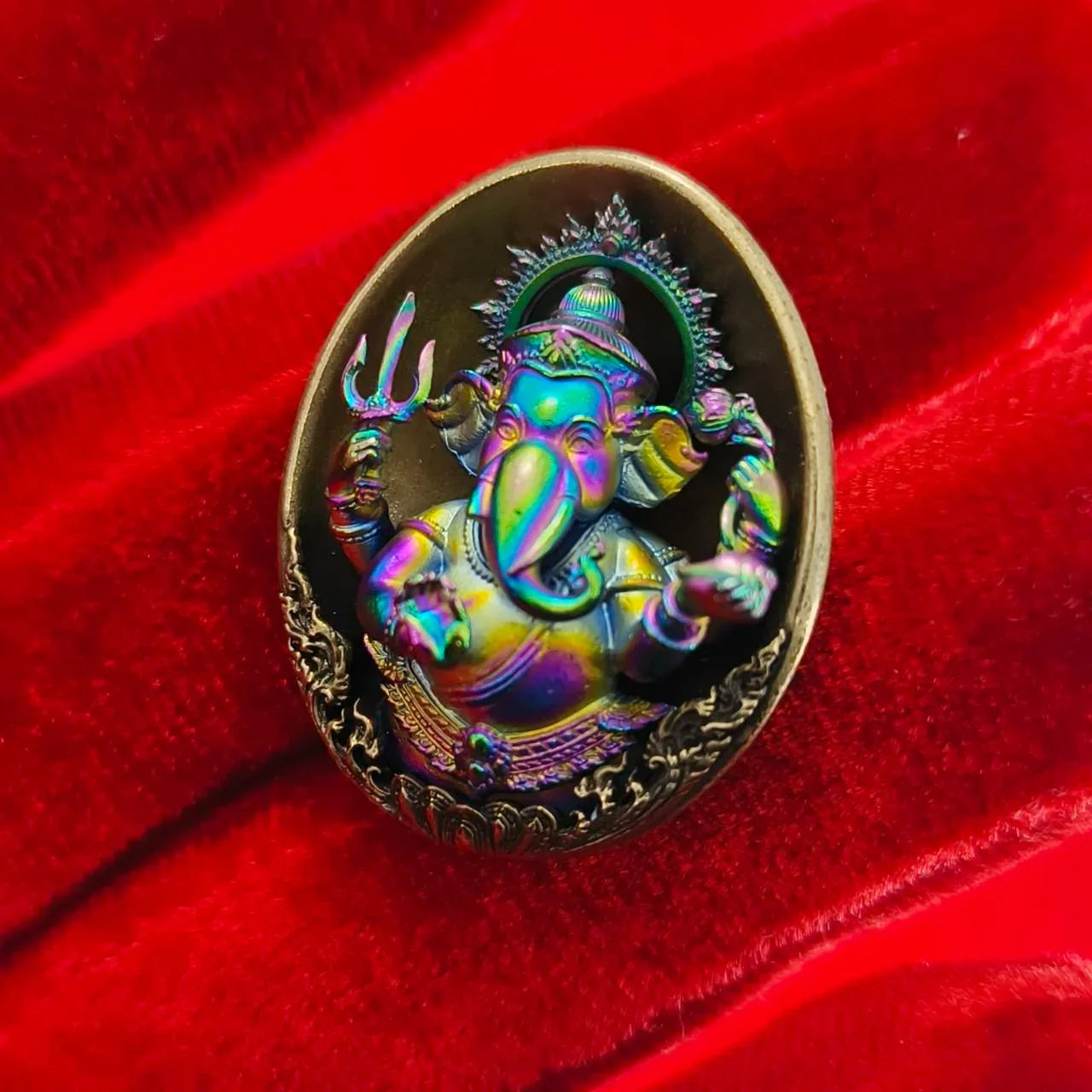 Authentic Thai Ganesh Lucky Charm - Colorful Kumpati Edition for Prosperity and Good Fortune