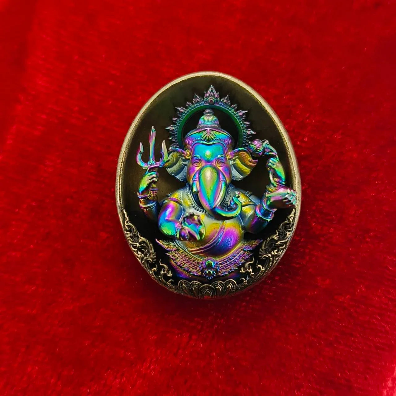 Authentic Thai Ganesh Lucky Charm - Colorful Kumpati Edition for Prosperity and Good Fortune