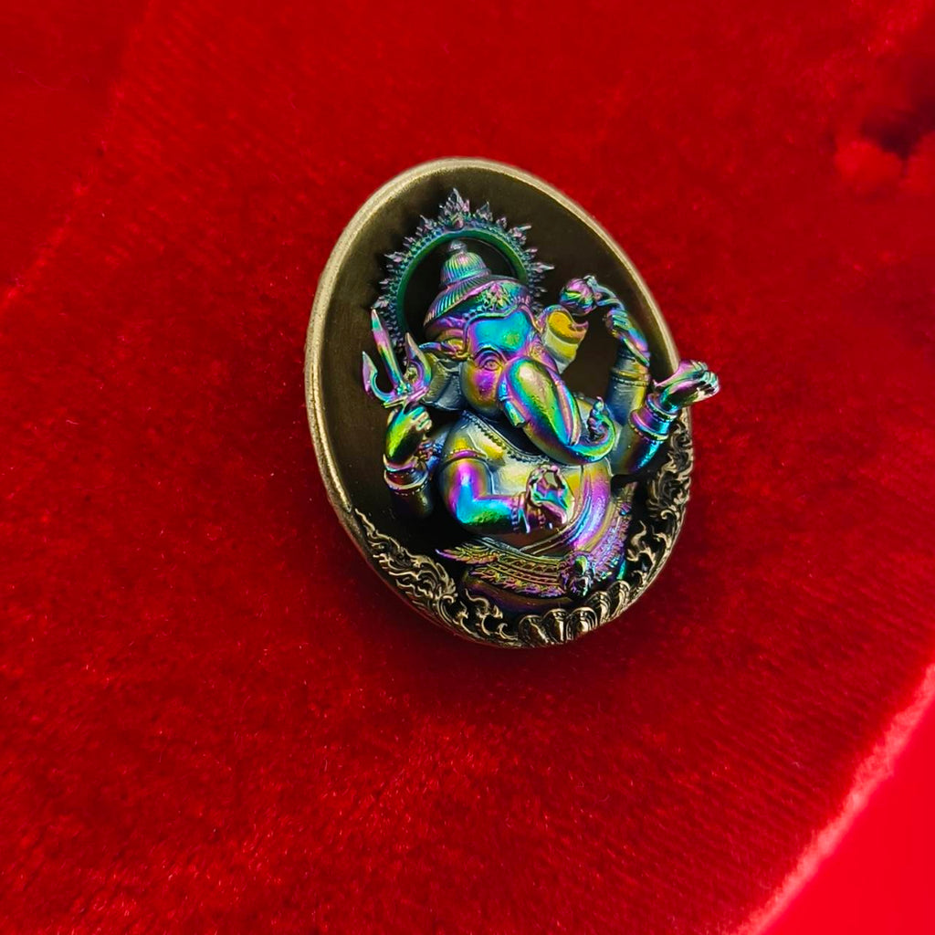 Authentic Thai Ganesh Lucky Charm - Colorful Kumpati Edition for Prosperity and Good Fortune