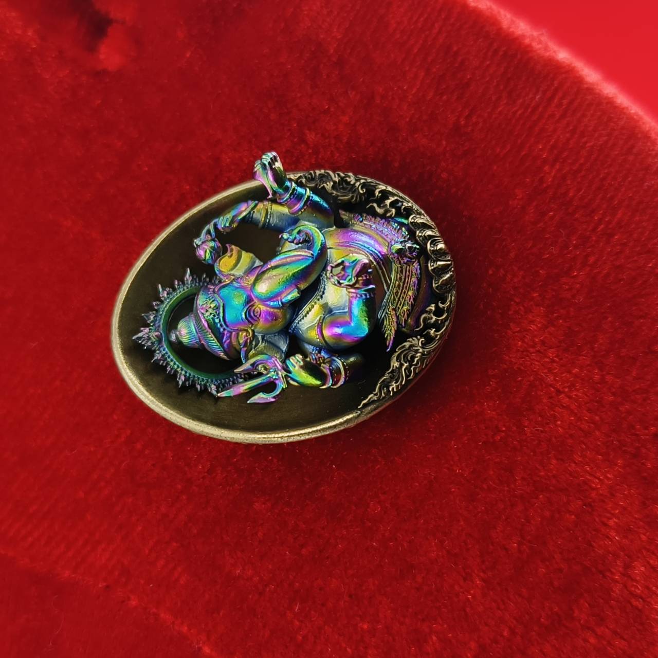 Authentic Thai Ganesh Lucky Charm - Colorful Kumpati Edition for Prosperity and Good Fortune