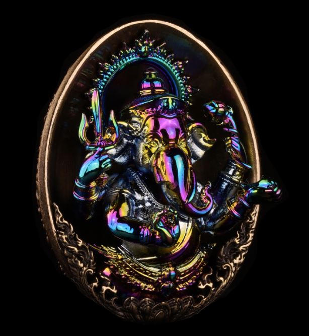 Authentic Thai Ganesh Lucky Charm - Colorful Kumpati Edition for Prosperity and Good Fortune