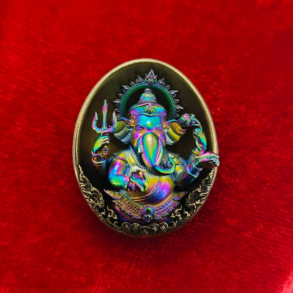 Authentic Thai Ganesh Lucky Charm - Colorful Kumpati Edition for Prosperity and Good Fortune