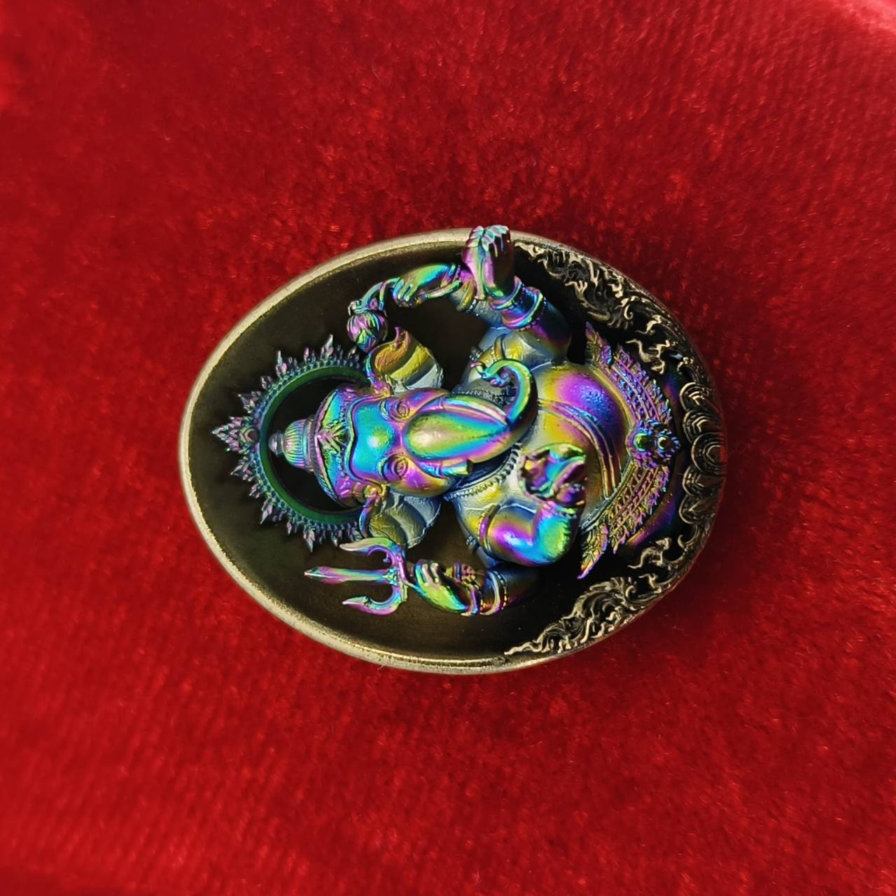 Authentic Thai Ganesh Lucky Charm - Colorful Kumpati Edition for Prosperity and Good Fortune