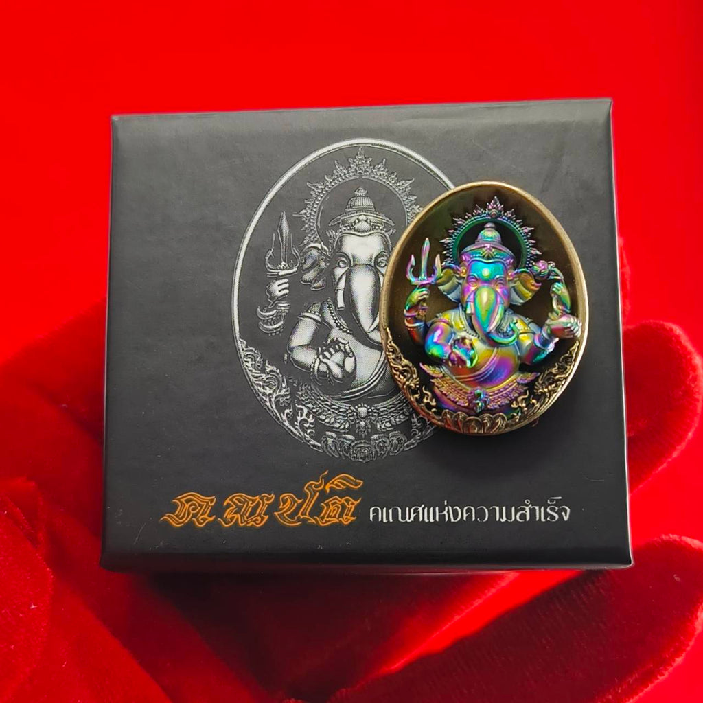 Authentic Thai Ganesh Lucky Charm - Colorful Kumpati Edition for Prosperity and Good Fortune