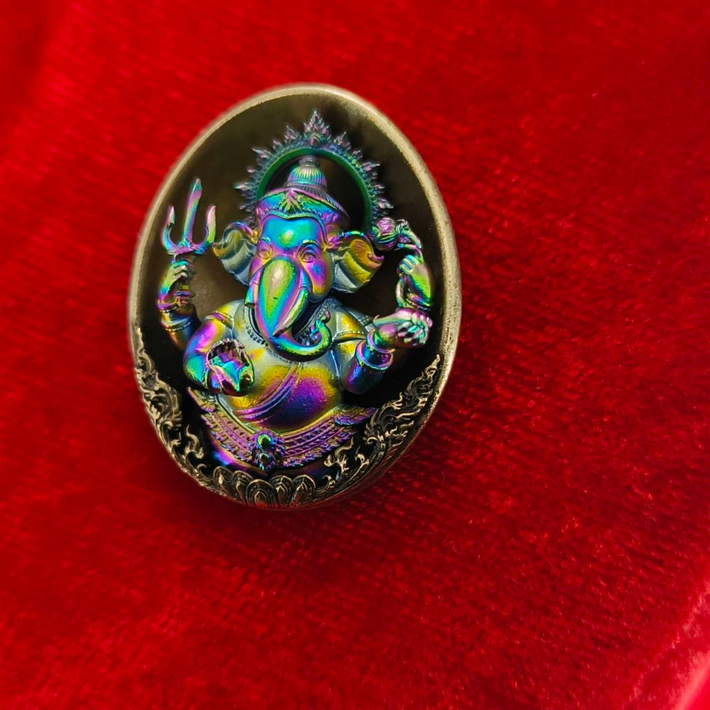 Authentic Thai Ganesh Lucky Charm - Colorful Kumpati Edition for Prosperity and Good Fortune