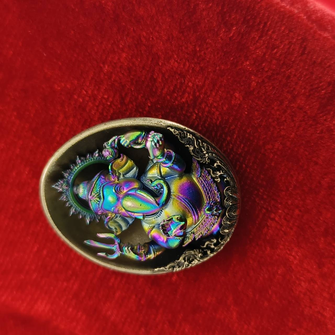 Authentic Thai Ganesh Lucky Charm - Colorful Kumpati Edition for Prosperity and Good Fortune