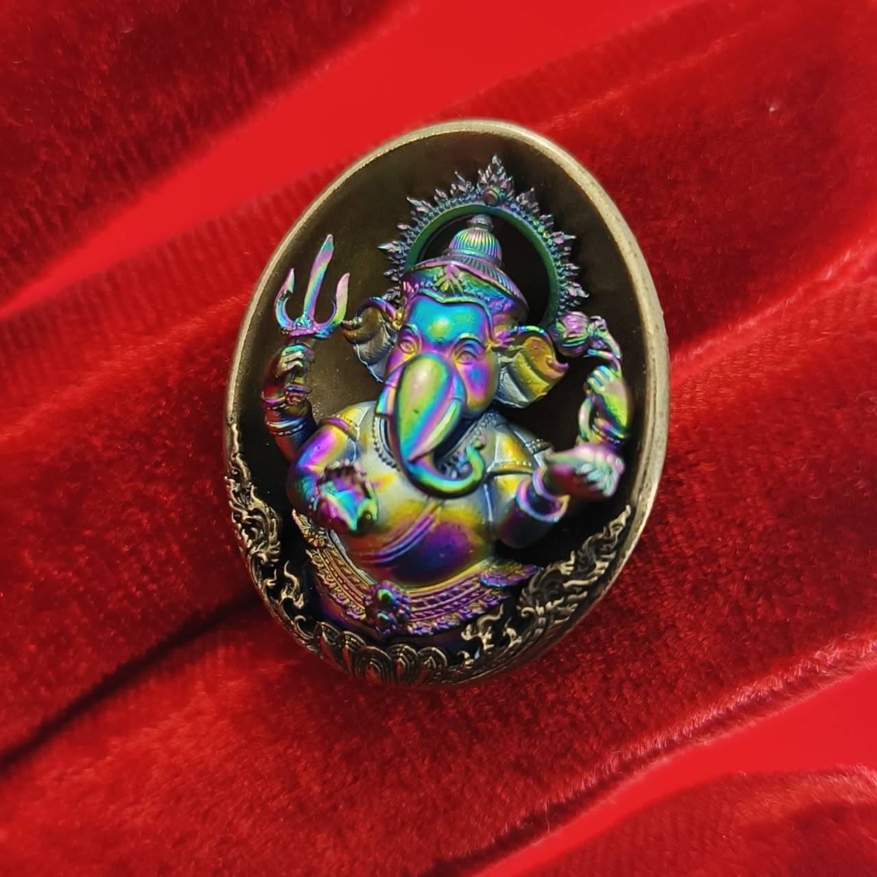 Authentic Thai Ganesh Lucky Charm - Colorful Kumpati Edition for Prosperity and Good Fortune