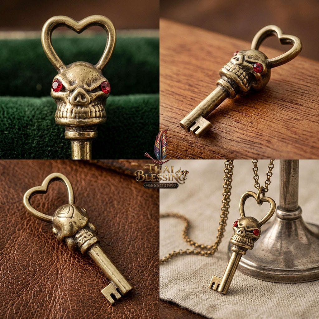 Kunchae Phrai Sane Thai Amulet Protection talisman good luck charm spiritual jewelry Sacred Key of Charm Phrai Charm Key Copper-Rich Sacred Metal Alloy Matrix Thai Blessing Co By RURUECHA