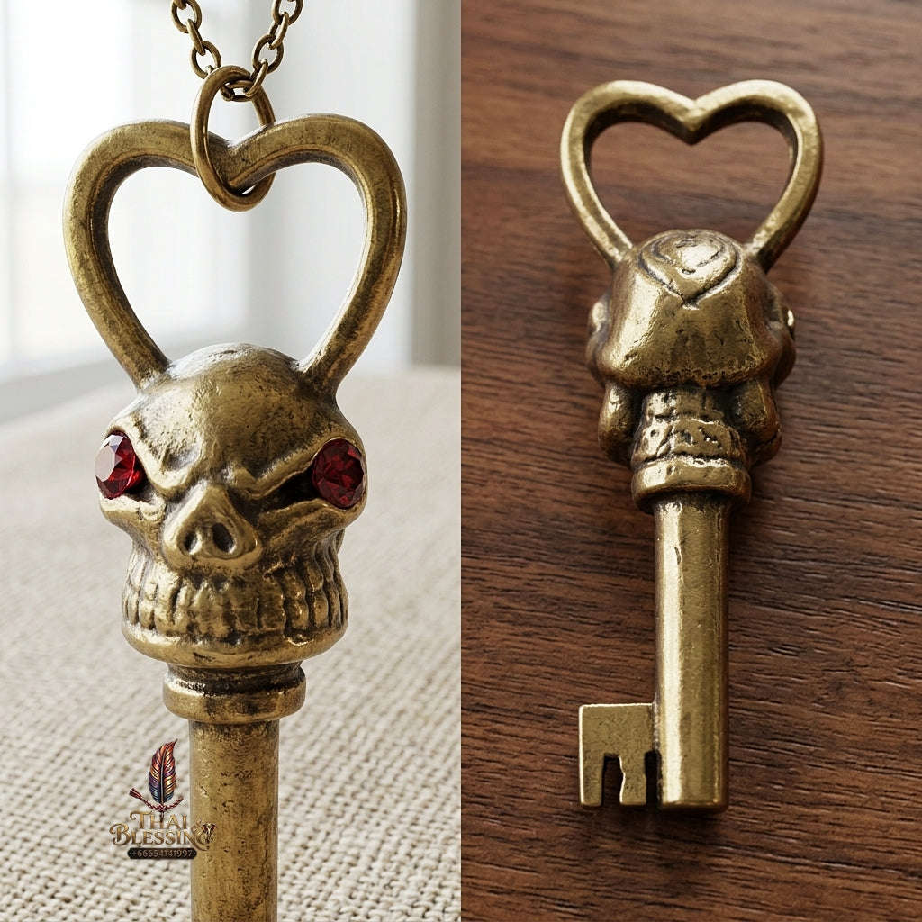 Kunchae Phrai Sane Thai Amulet Protection talisman good luck charm spiritual jewelry Sacred Key of Charm Phrai Charm Key Copper-Rich Sacred Metal Alloy Matrix Thai Blessing Co By RURUECHA