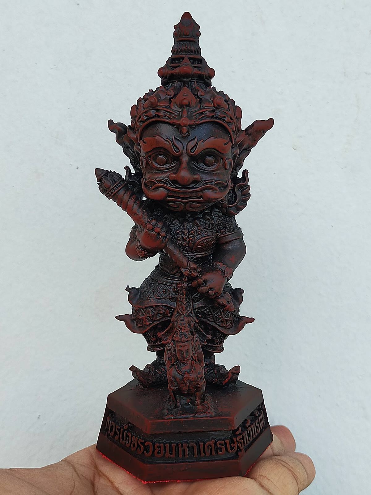 Kuwen Noi Amulet Statue 6-Inch for Wealth, Prosperity, Abundance, and Success Premium Satin Silver