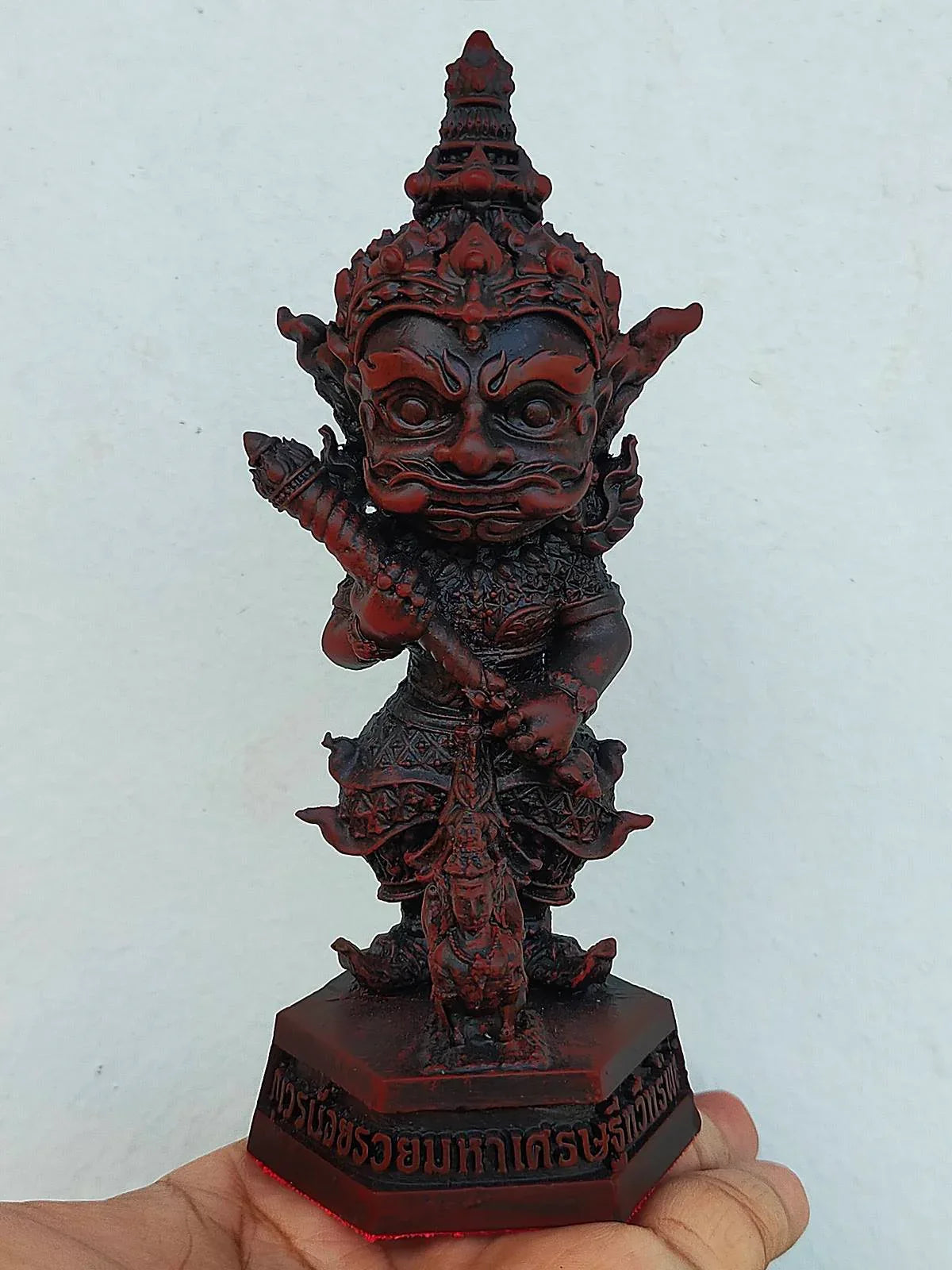 Kuwen Noi Amulet Statue 6-Inch for Wealth, Prosperity, Abundance, and Success Premium Satin Silver