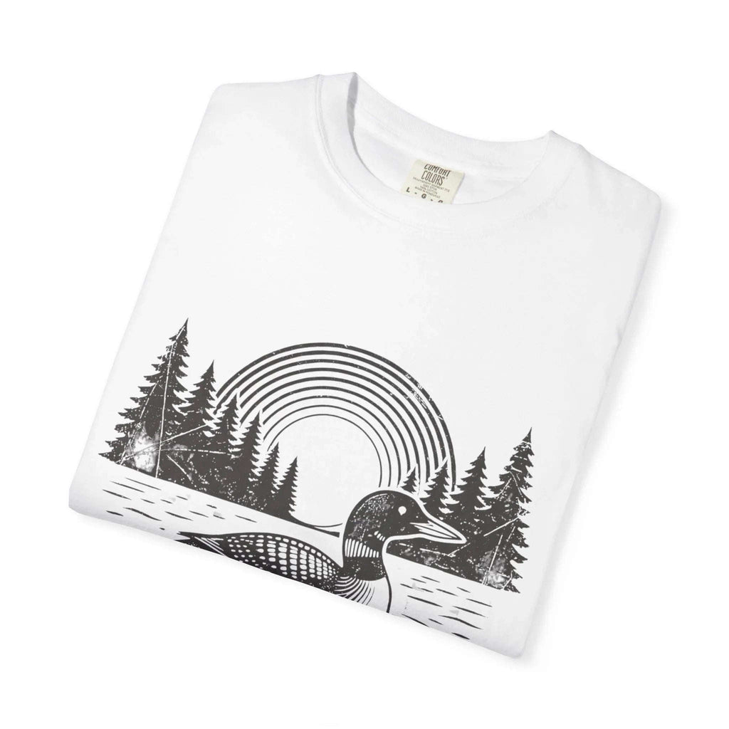 Lake Habit Loon Shirt, Vintage Lake Life Tee, Nature Illustration T-Shirt, Cabin Cottage Camping Fishing Canoe Kayak Gift