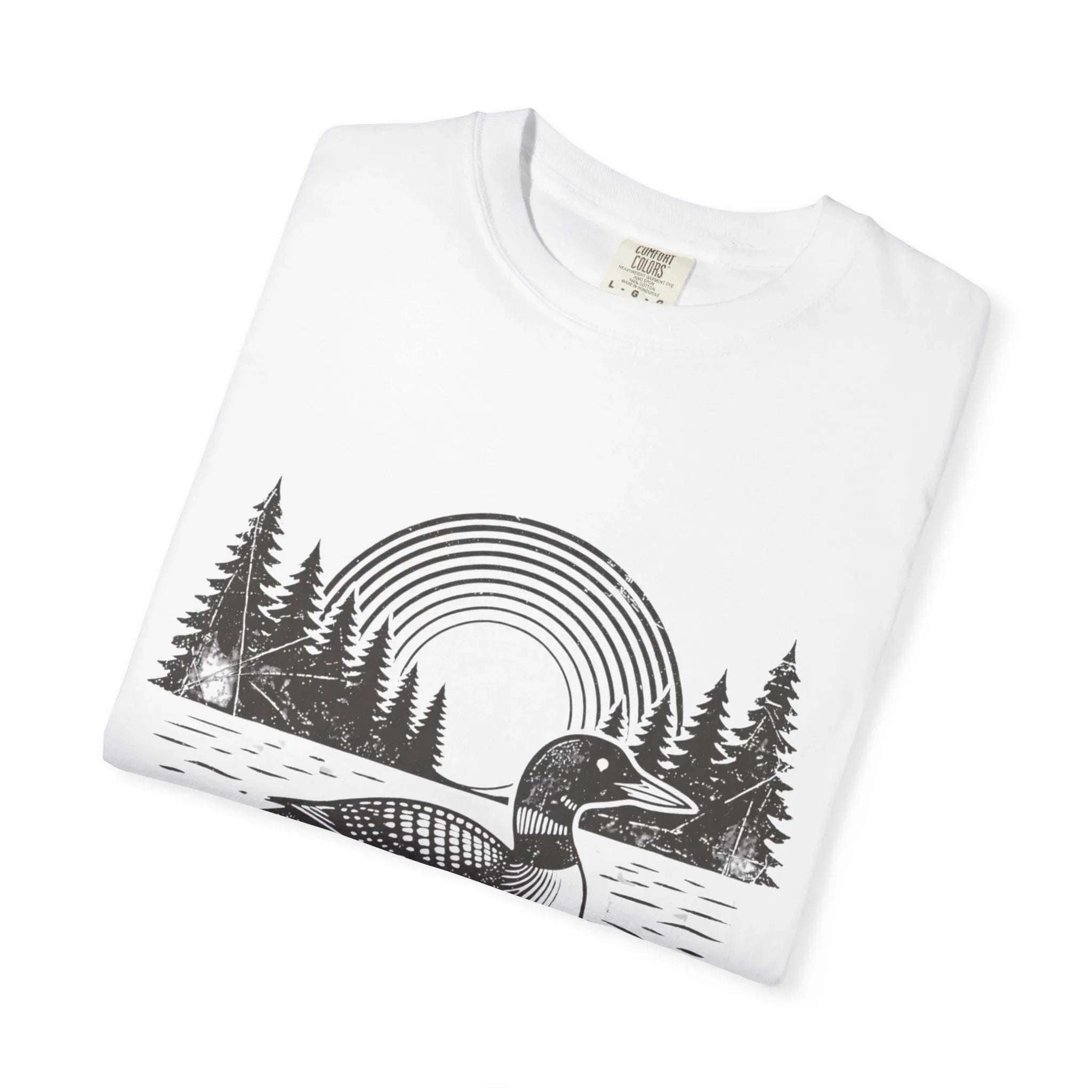 Lake Habit Loon Shirt, Vintage Lake Life Tee, Nature Illustration T-Shirt, Cabin Cottage Camping Fishing Canoe Kayak Gift