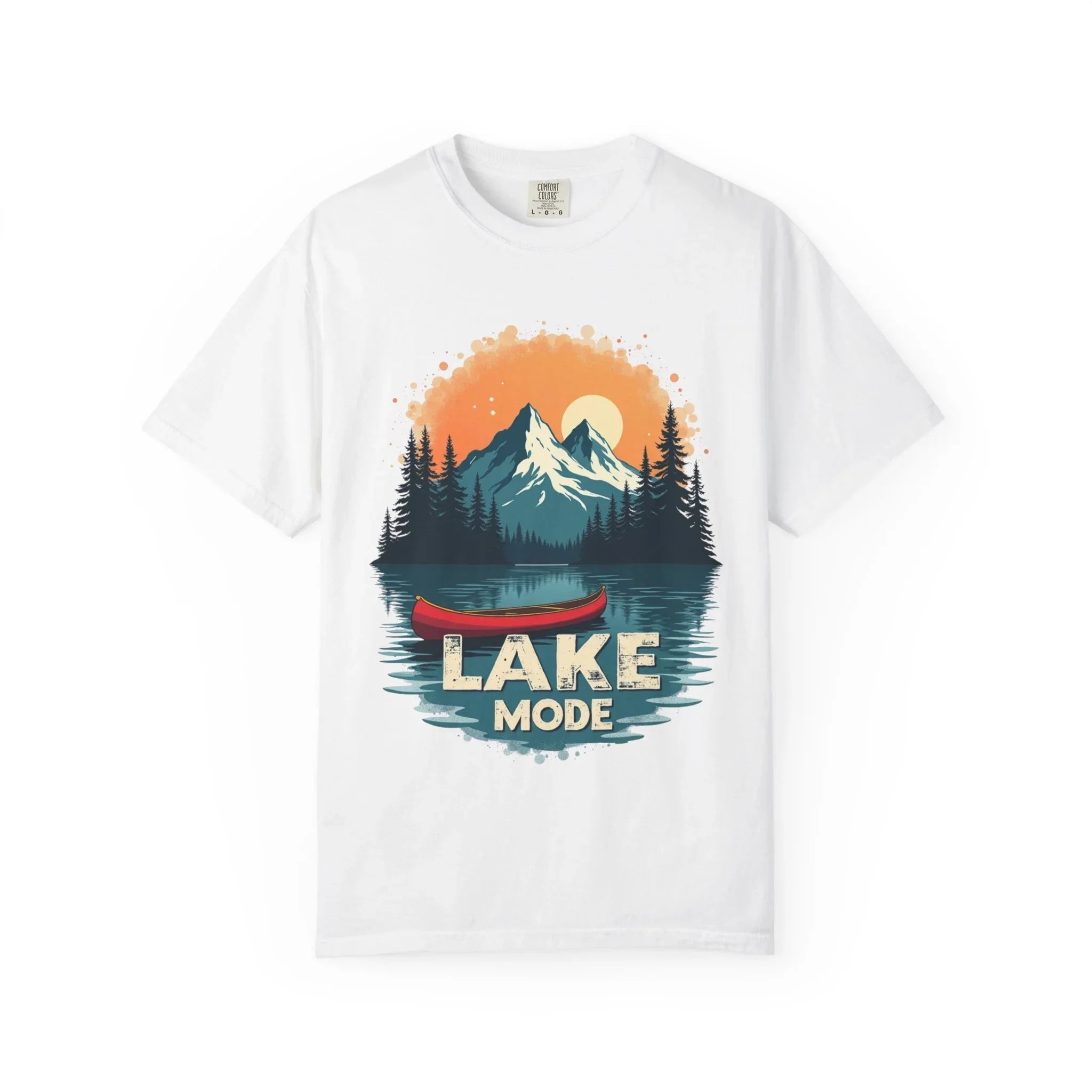Lake Mode Canoe Shirt, Vintage Mountain Lake Tee, Outdoors Camping Nature Graphic T-Shirt, Cabin Paddling Gift, Kayak Canoeing