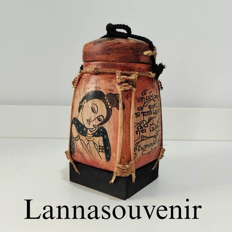 Lanna Bamboo Blessing Box - Authentic Thai Souvenir Gift L1