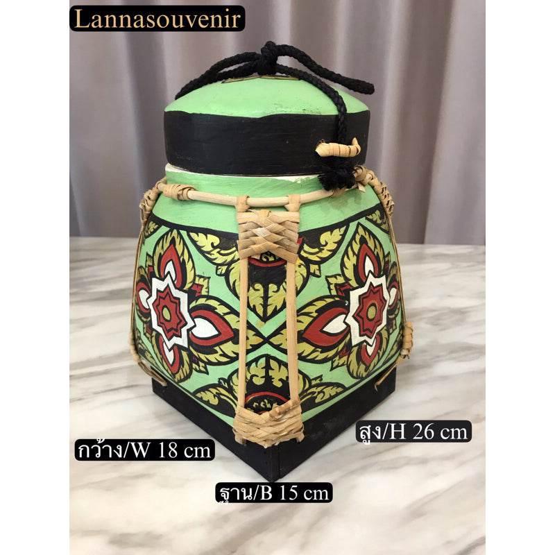 Lanna Bamboo Rice Box - Authentic Handcrafted Thai Decor for Your Home C1