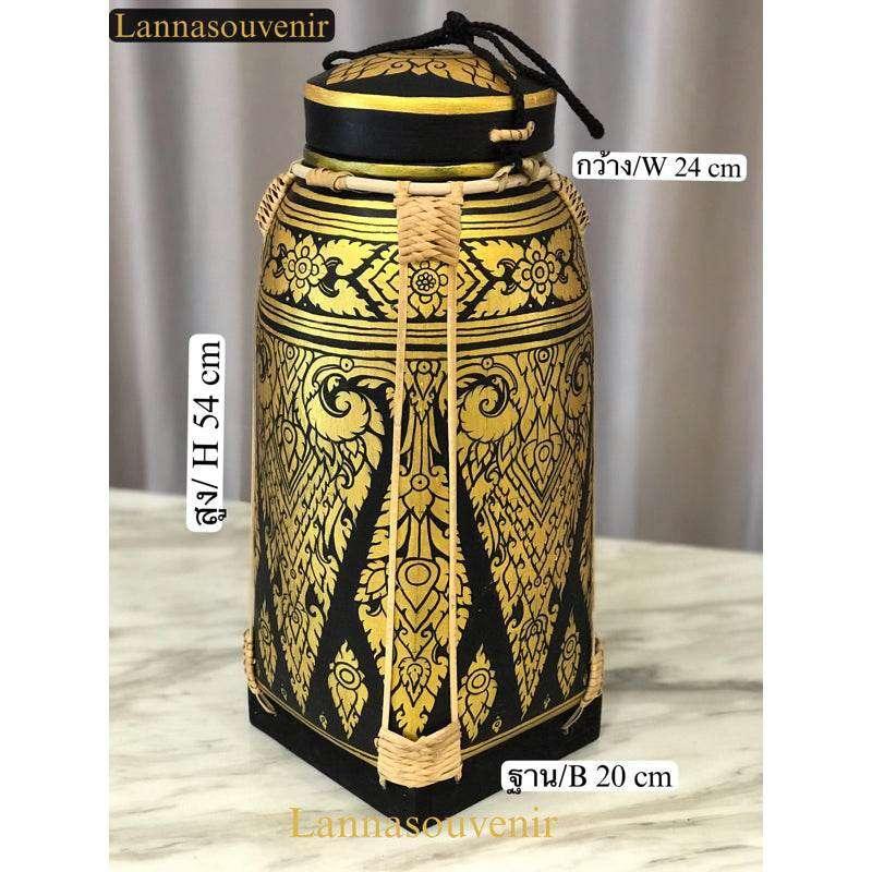 Lanna Bamboo Rice Box - Authentic Handcrafted Thai Decor for Your Home C4