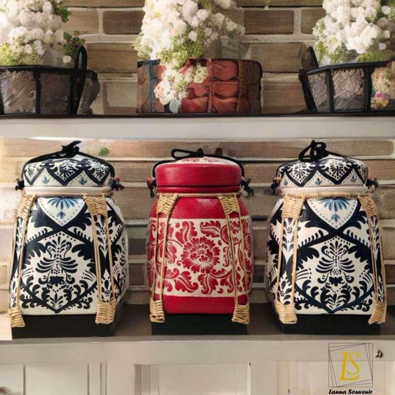 Lanna Floral Storage Jar for Elegant and Functional Kitchen Decor