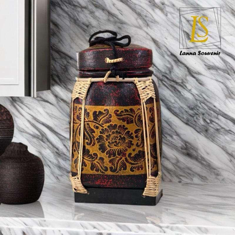 Lanna Floral Storage Jar for Elegant and Functional Kitchen Decor D24