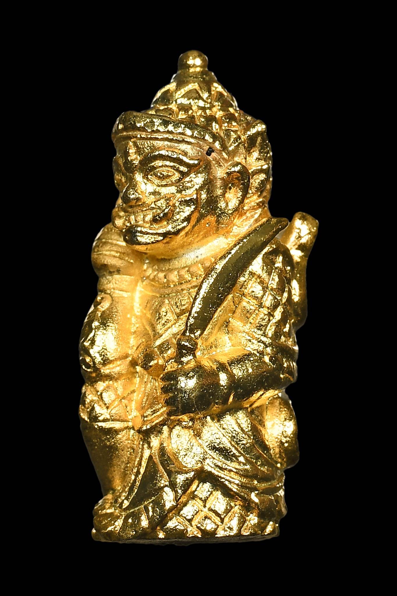 Lanna guardian wealth protection charm in gold, detailed design for home and feng shui decor