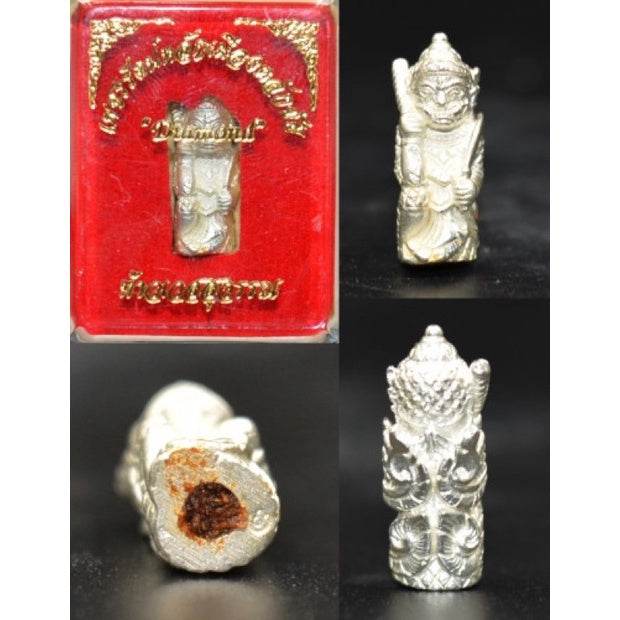 Lanna guardian wealth protection charm in silver with intricate detail and protective symbolism
