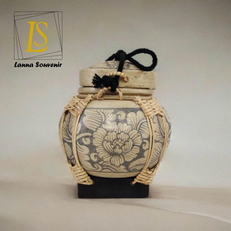 Handmade Bamboo Rice Box - Unique Authentic Thai Souvenir Jar 9