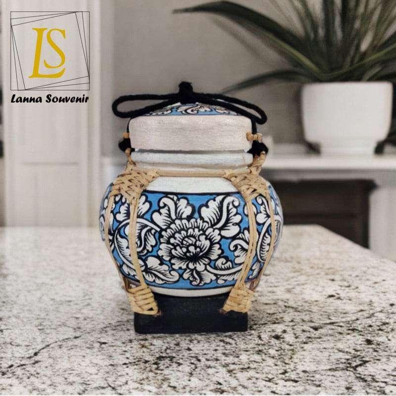 Handmade Bamboo Rice Box - Unique Authentic Thai Souvenir Jar 11