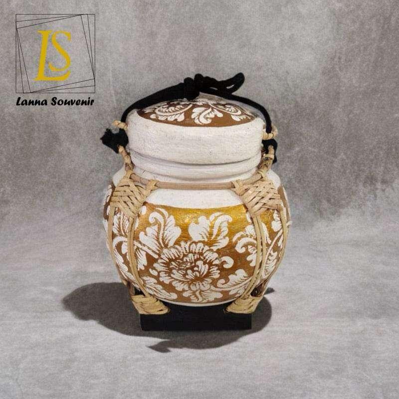 Handmade Bamboo Rice Box - Unique Authentic Thai Souvenir Jar 10