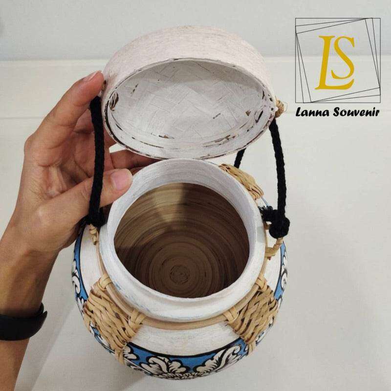 Handmade Bamboo Rice Box - Unique Authentic Thai Souvenir