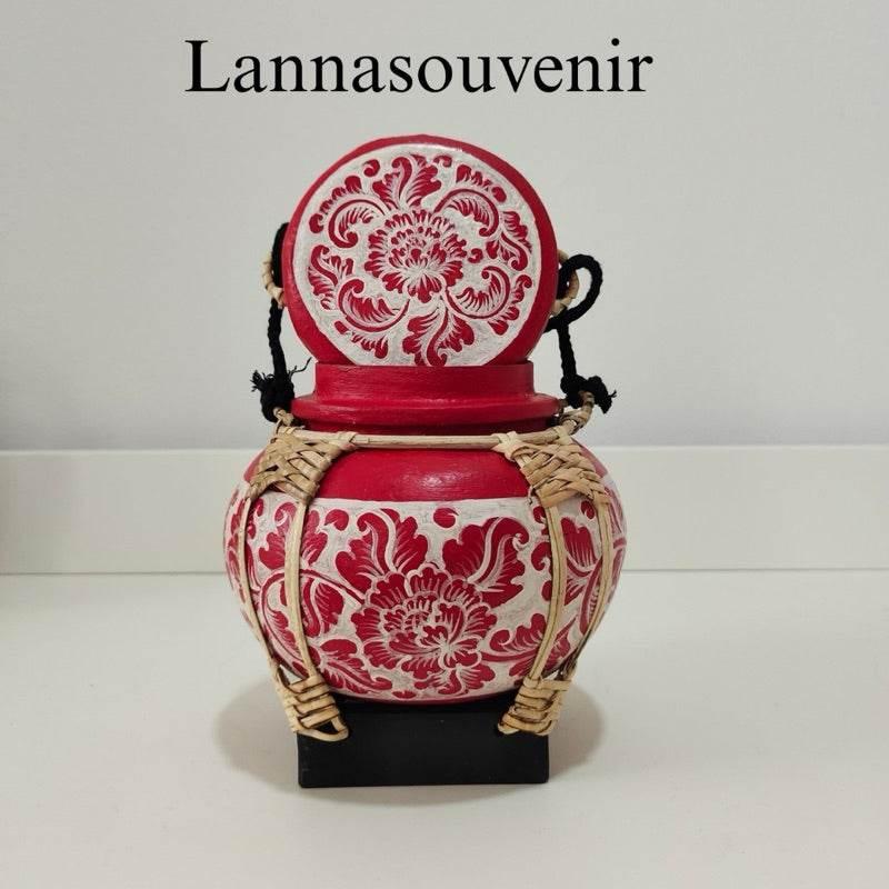 Handmade Bamboo Rice Box - Unique Authentic Thai Souvenir